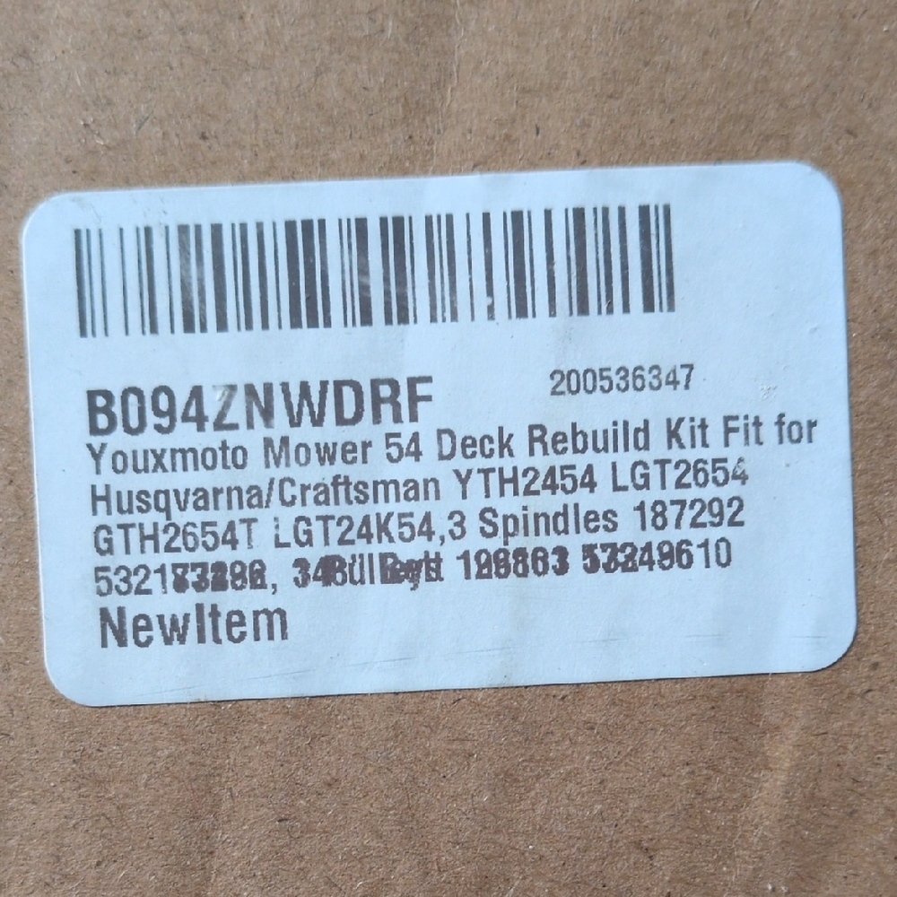Youxmoto Mower Deck Rebuild Kit